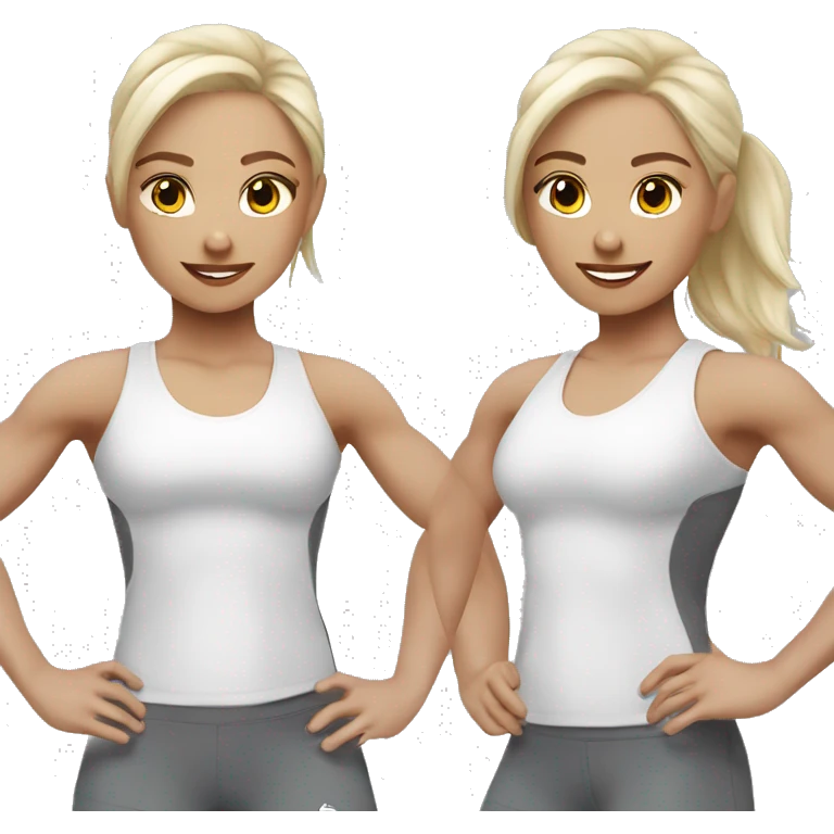 Fitness girl trainer white skin emoji