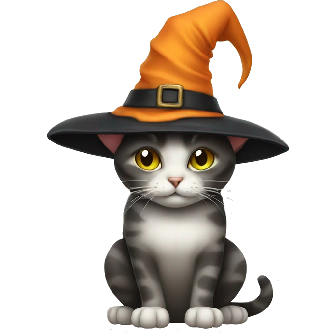 Cat with witch hat emoji