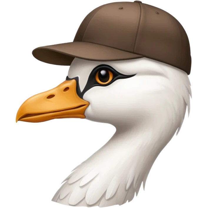 Goose wearing a baseball hat backwards emoji