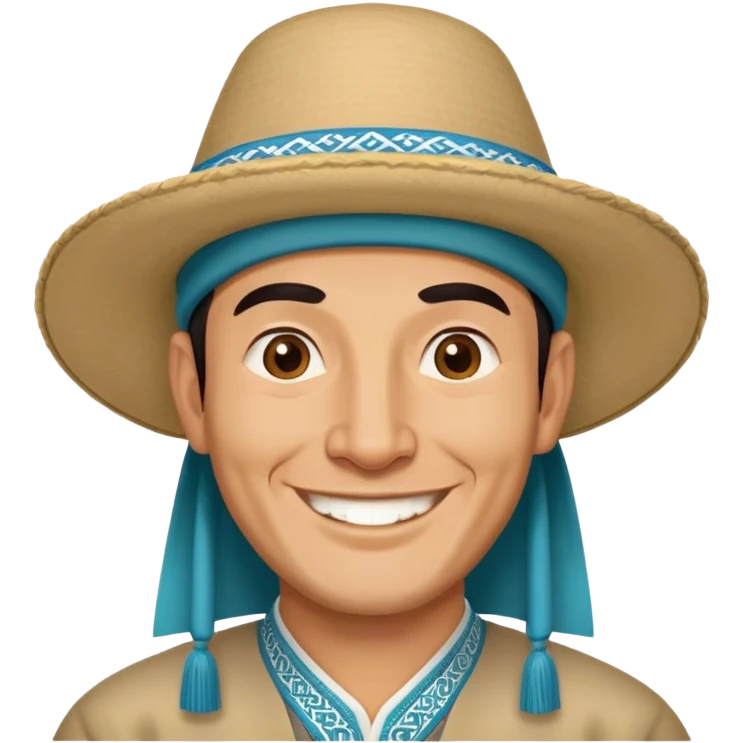 Traditional Uzbek man wearing doppi hat emoji