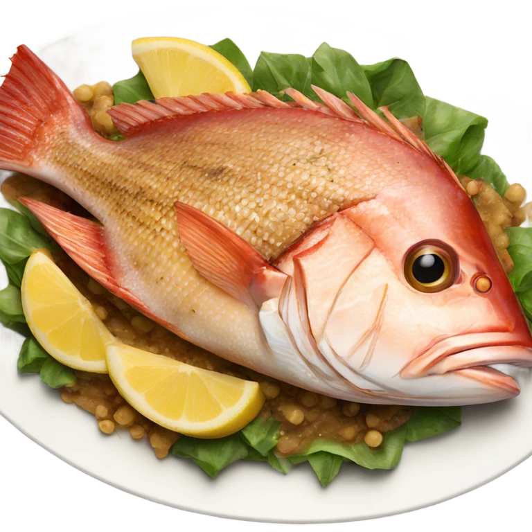 grilled red snapper with brown butter sauce emoji