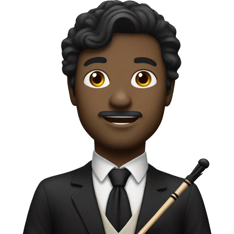 orchestra conductor with dark hair an baton emoji