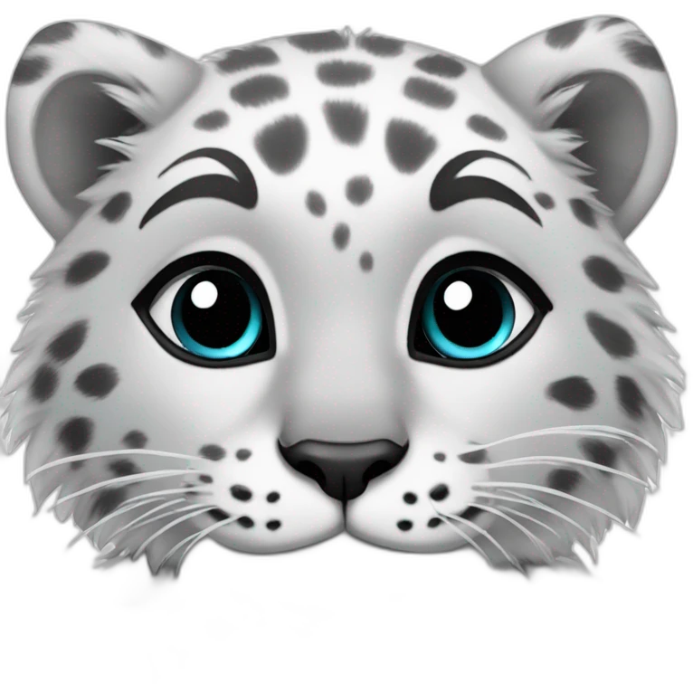cute snow leopard show a heart emoji