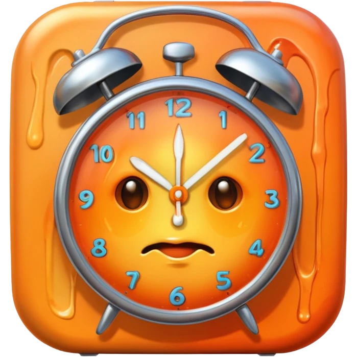 melting face, alarm clock, sunset emoji