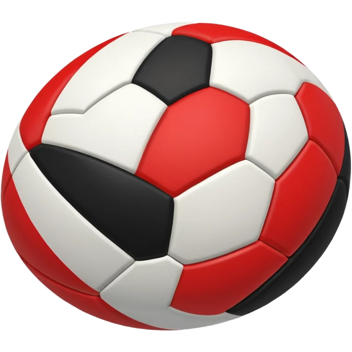 australian rules football ball with  equal sized horizontal black, red, white, stripes emoji