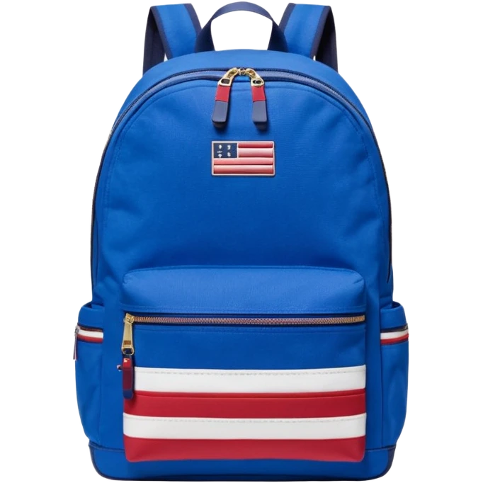 simple blue backpack with tommyjeans logo like american flag ony at the bottom pocket 

 emoji