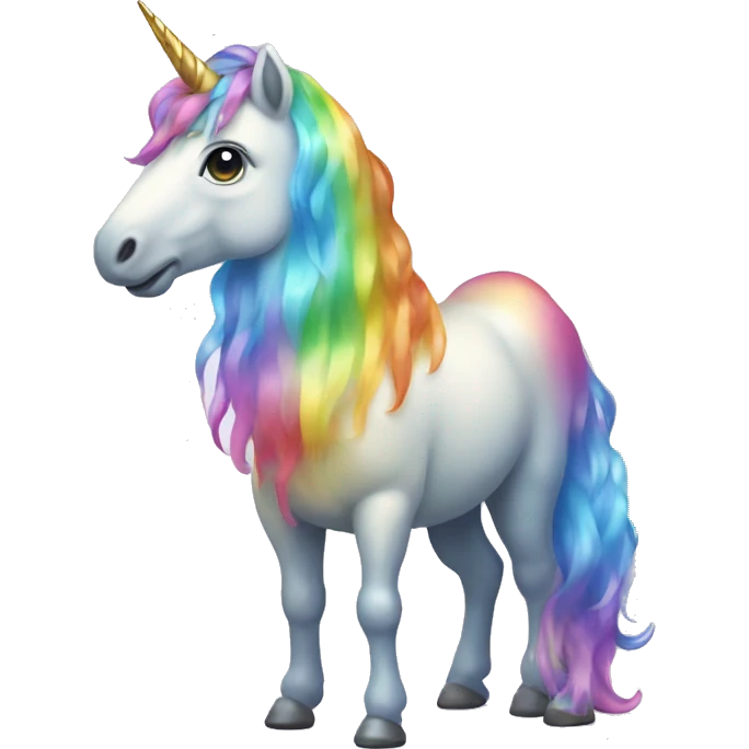Iridescent unicorn standing rainbow emoji