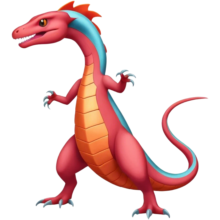 Badass cool salamence-salazzle-hybrid, full body emoji