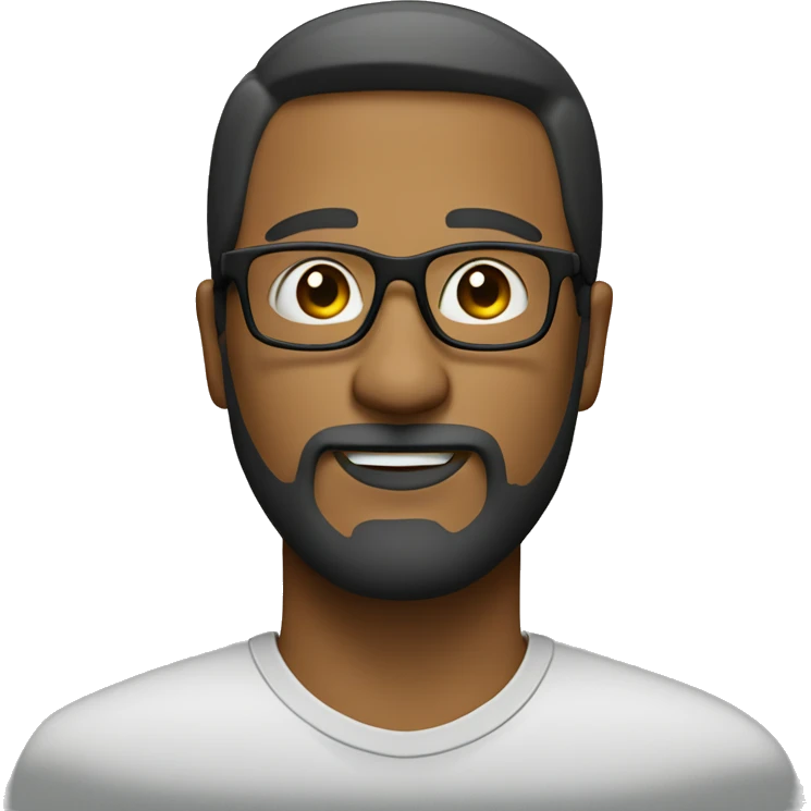A smart man with goatee beard and specs  emoji