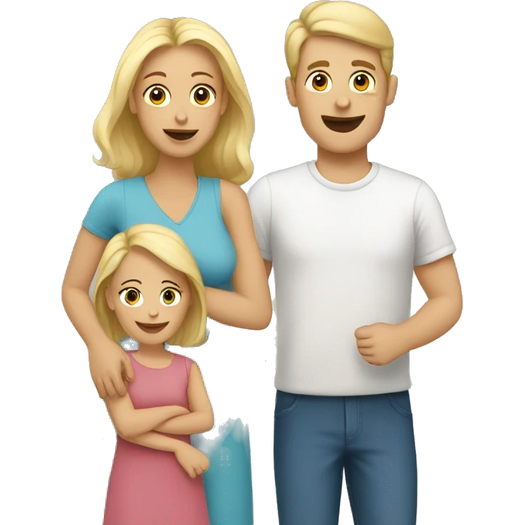 White Family with 2 kids emoji