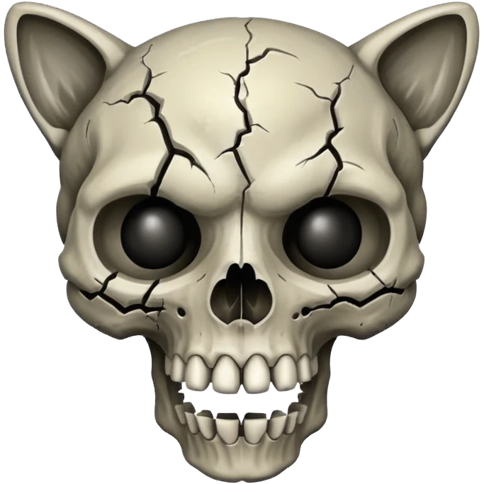 Zombie cat skull emoji