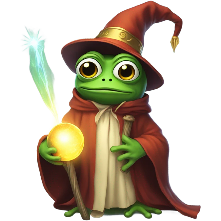 pepe as a wizard emoji
