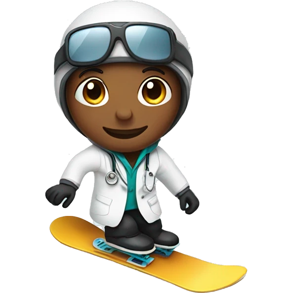 Doctor snowboarding emoji