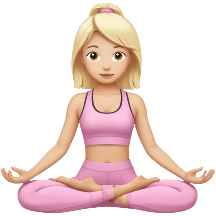 Yoga Blonde Girl With Light Pink Clothes emoji