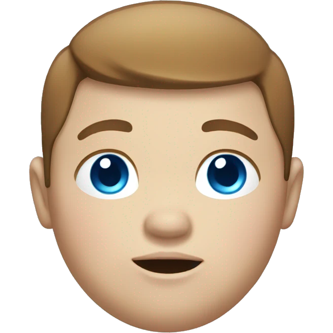 Fat boy with thin brown hair and blue eyes  emoji