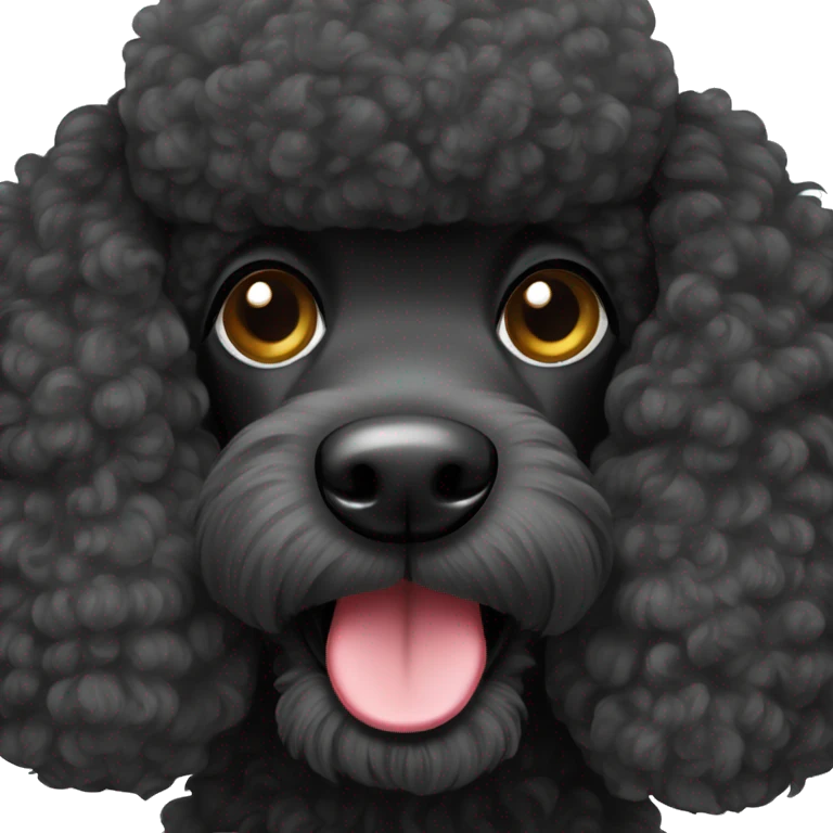 Black poodle dog with Santa hat emoji