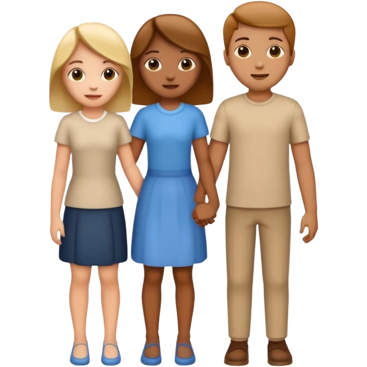 Three people holding hands emoji