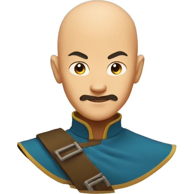 Bald Avatar the airbender with a cowboy moustache emoji