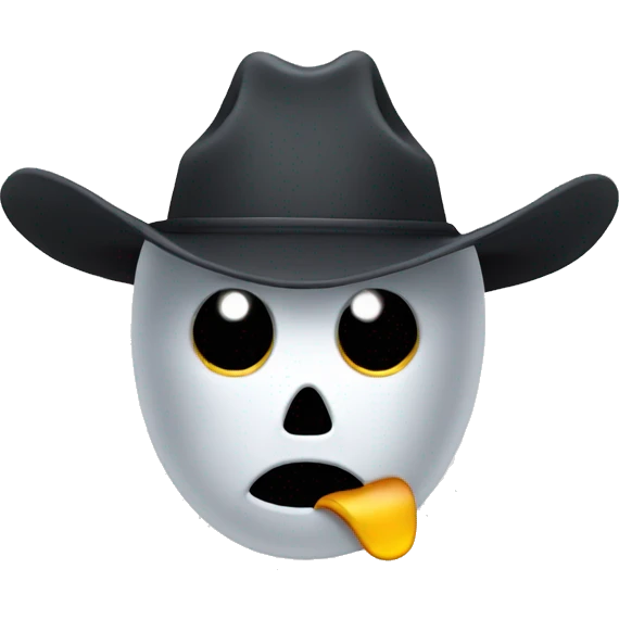 Ghost wearing a cowboy hat emoji