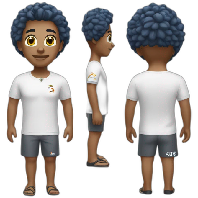 Lou wearing a 45 club med tshirt emoji