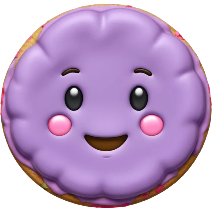 realistic a pastel purple cookie with soft crumbly texture emoji