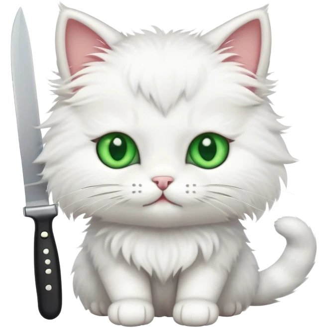 cute cat with a knife emoji