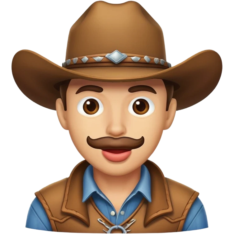 Cowboy biting his lip emoji
