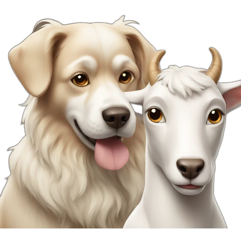 Dog with goat emoji