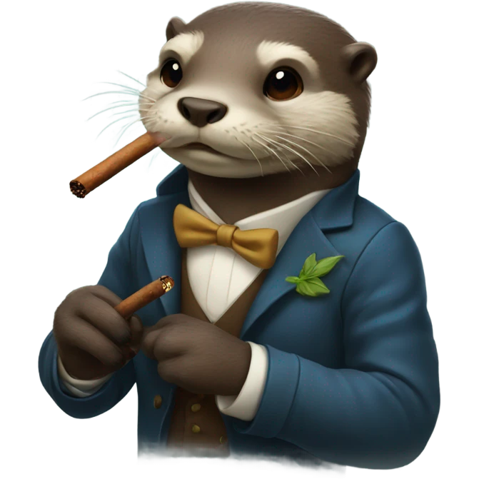 Otter smoking cigar emoji