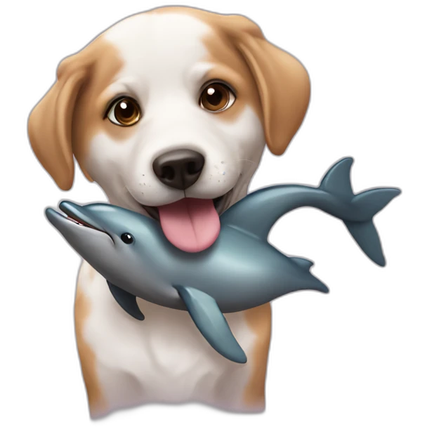 Dog love dolphin emoji