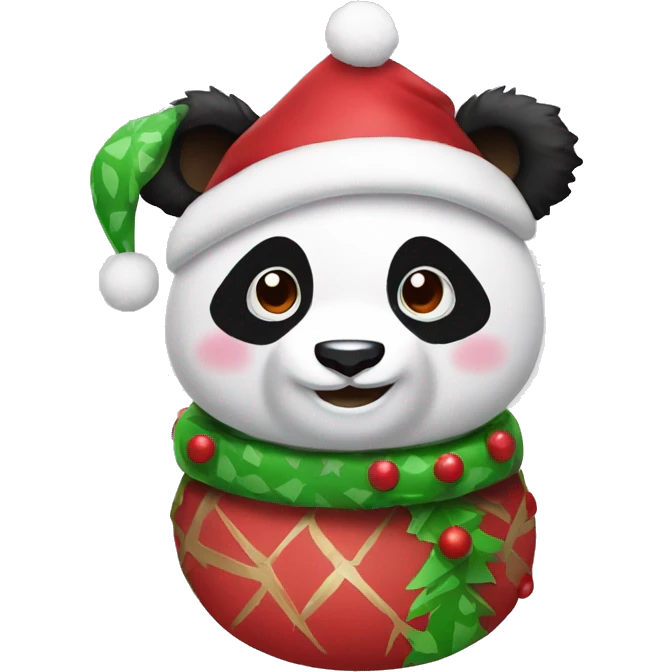 Christmas panda emoji