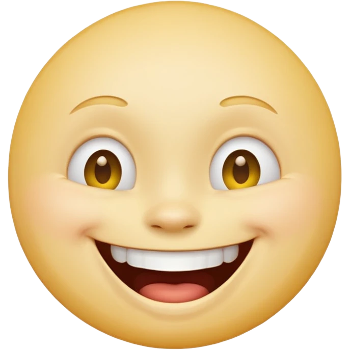 Emoji, yellow round laughing face, tilted head emoji