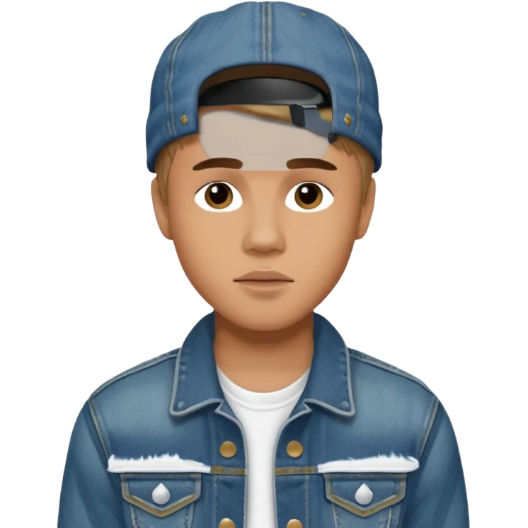 justin bieber, wear jean jacket emoji