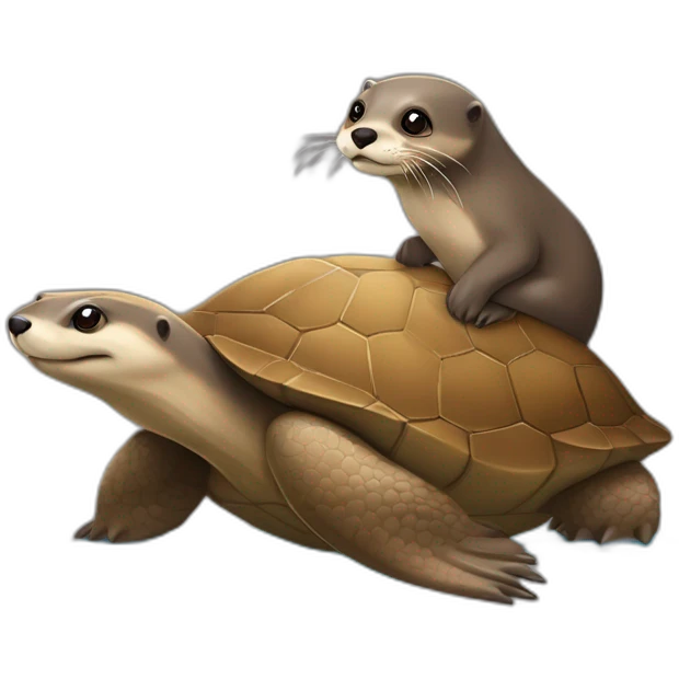 loutre sur une tortue emoji