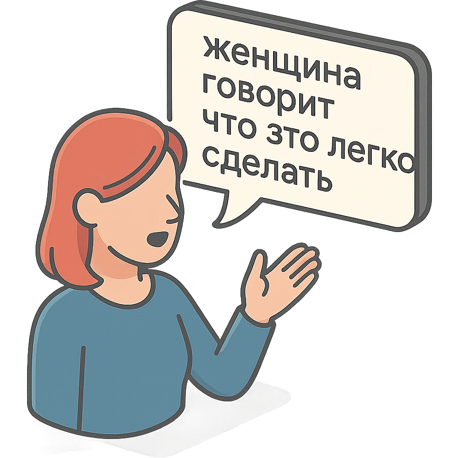 женщина говорит что это легко сделать emoji