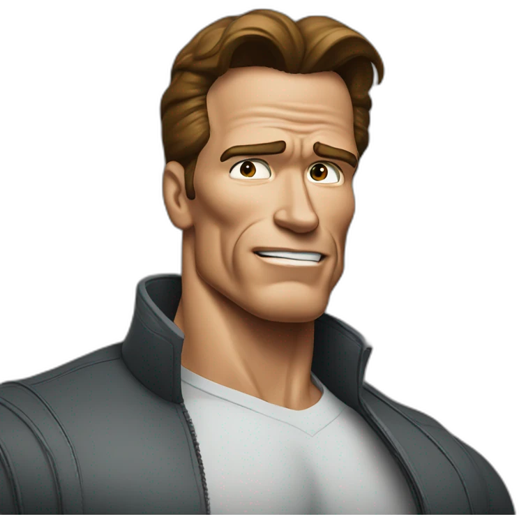 arnold schwarzenegger cartoon wearing henley emoji