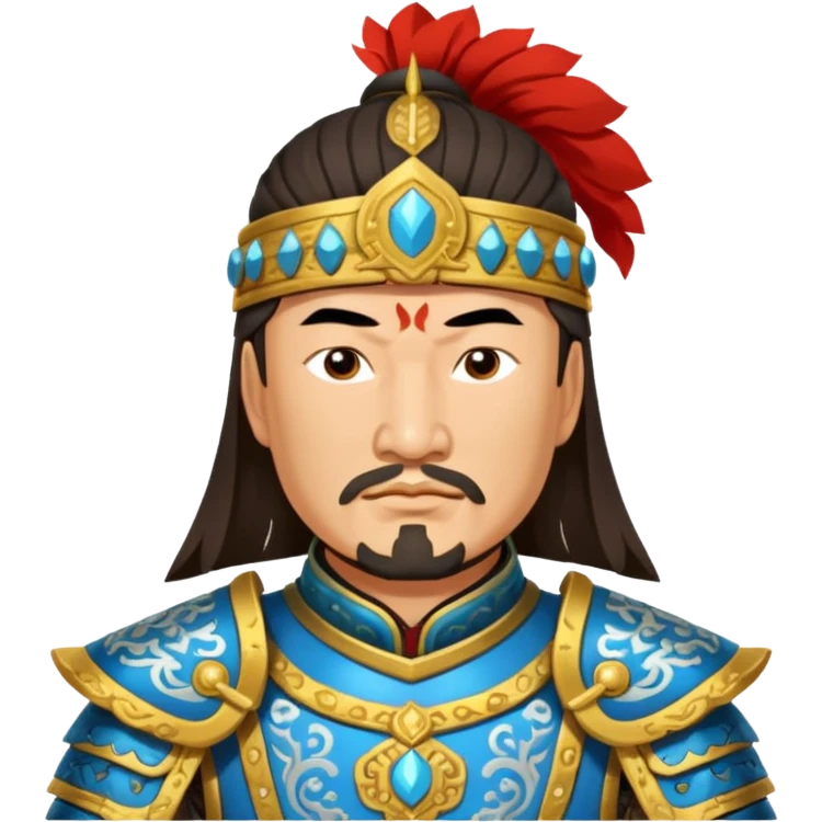 portrait of Genghis Khan in armor rotated 45 degrees to the right emoji