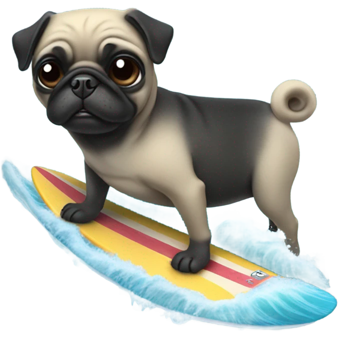 A pug blacksurfing emoji