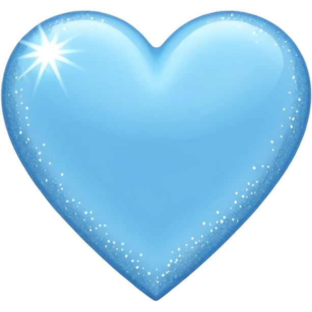 light sky blue heart with blingbling effect emoji