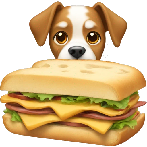 Dog eating sandwich  emoji