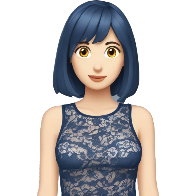  Navy blue top with lace emoji
