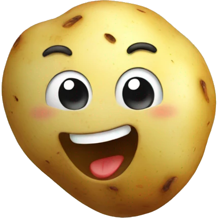 Potato with excited face emoji