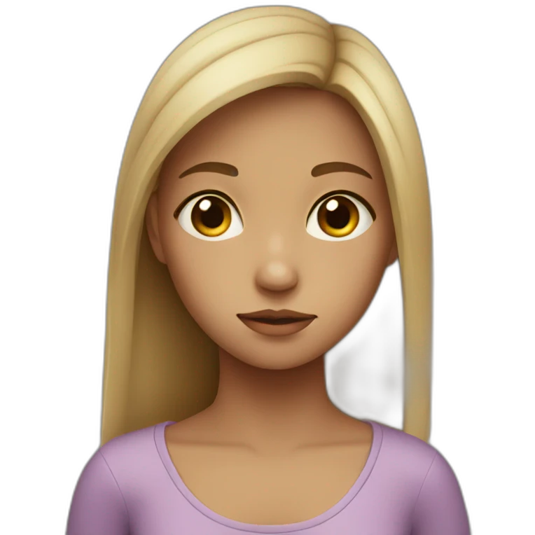 young girl with a tear emoji