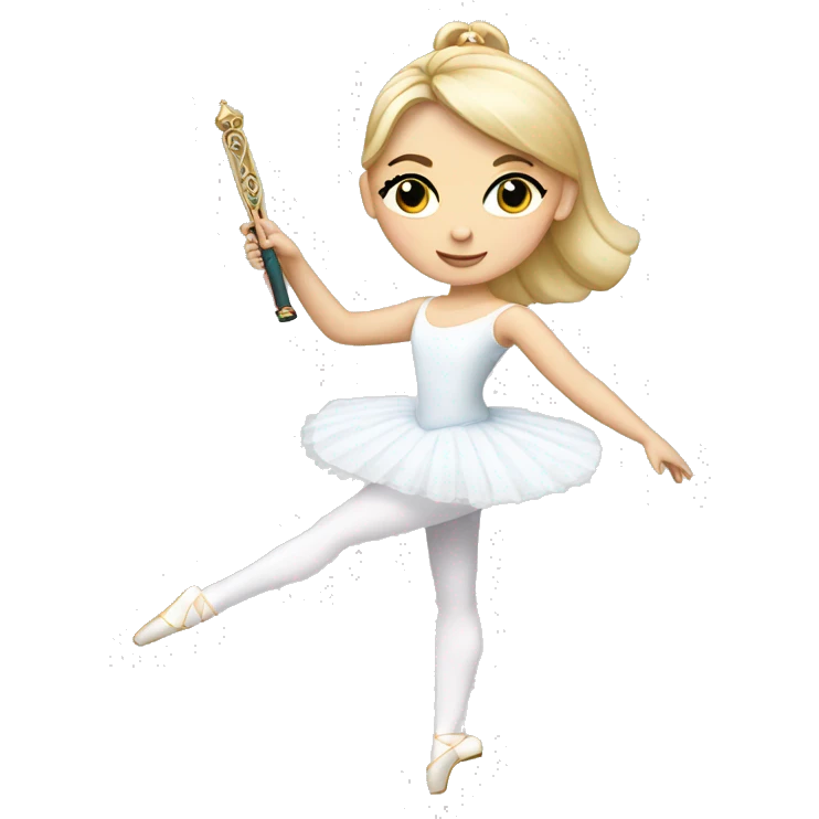 a white ballerina with blond hair holding a nutcracker  emoji