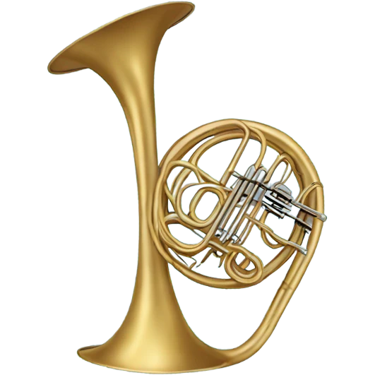 a blue French horn turned upside down emoji