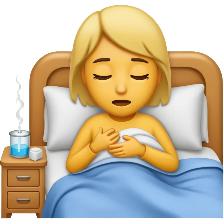 Sick in bed emoji
