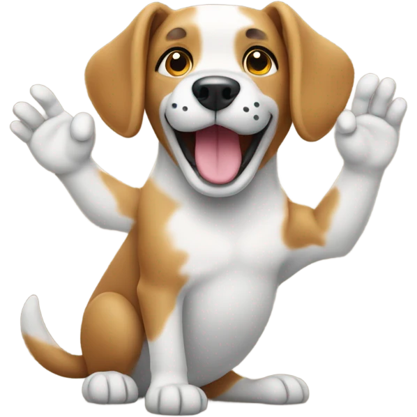 Dog waving emoji