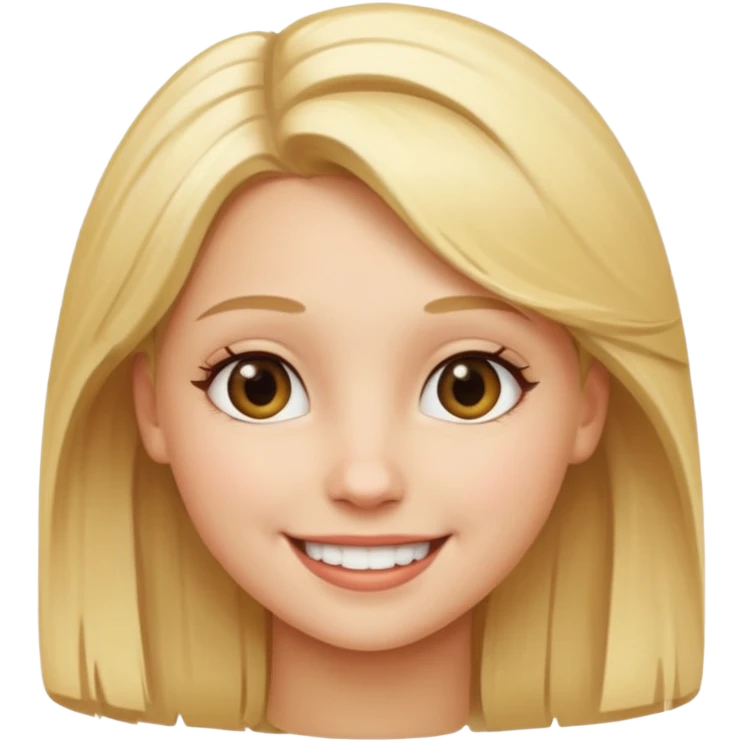 smiling girl with blonde hair emoji