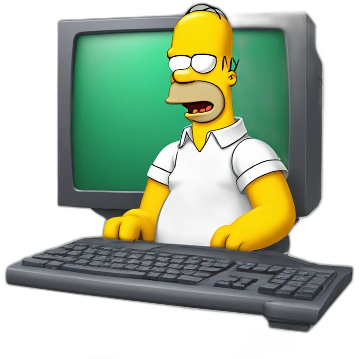 homer simpson on computer emoji