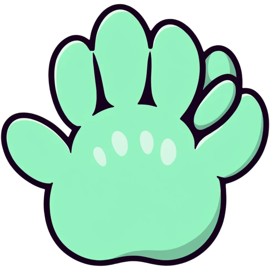 cat paw with visible toe beans and soft fur emoji